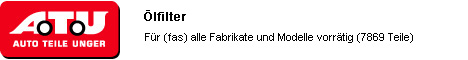 Riesengro�e �lfilterauswahl bei A.T.U.